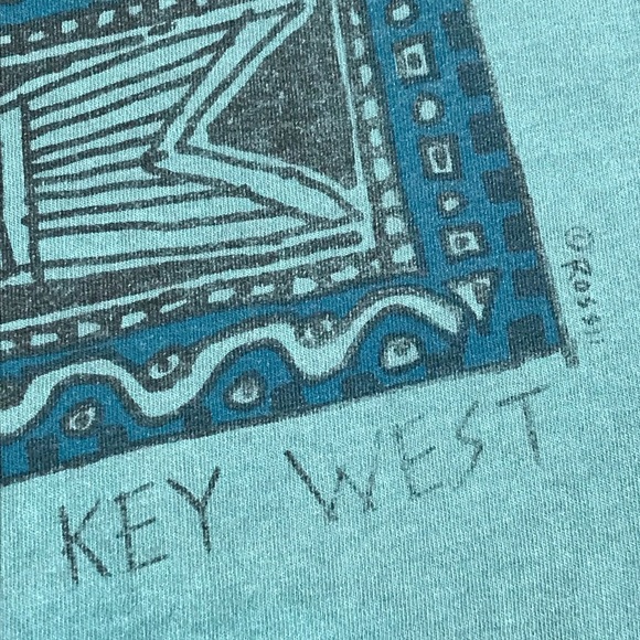 Anvil South Florida Key West Vintage Native American Indigenous Art Fish T-Shirt - Picture 5 of 10